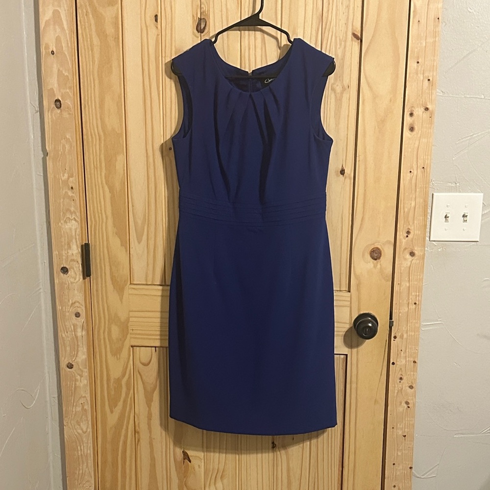 Chic Navy Sleeveless Midi Dress